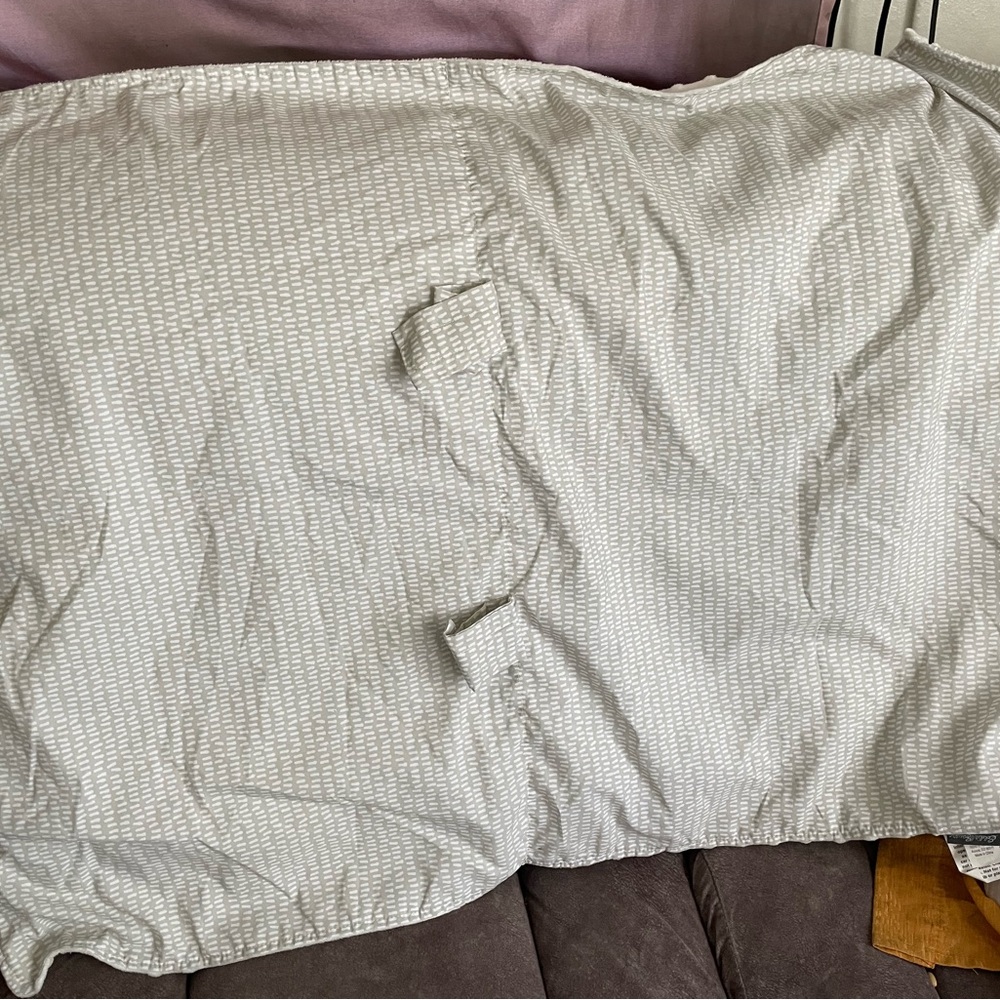 Eddie Bauer Gray and white infant car seat cover/ canopy